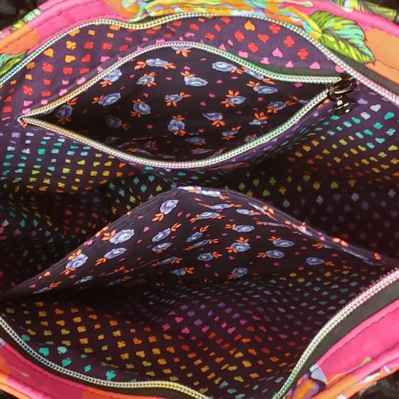 Pink/Black Painted Roses Handbag - Picture 10 of 11